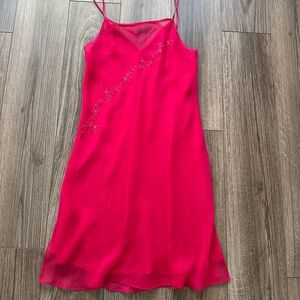 Valerie Stevens Vibrant Pink Midi Slip Dress
